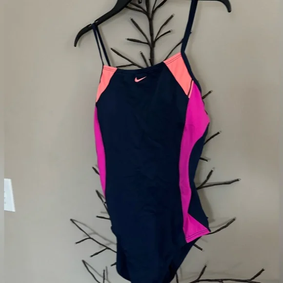 Brand new “Nike”women’s swimsuit.Size-L,color very dark blue/pink/orange.🧡 - Picture 3 of 6